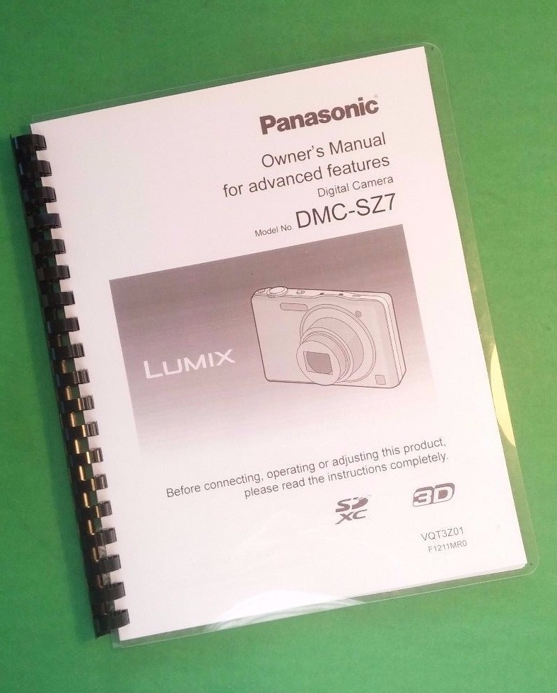 Owners Manual for Panasonic DMC-SZ7 Camera 145 Pages W/Clear Covers!