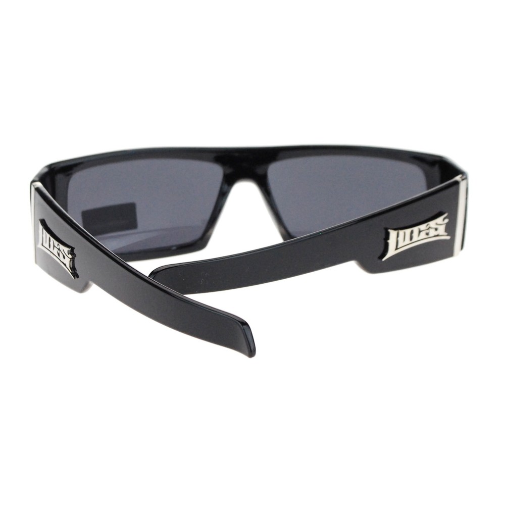 AUTHENTIC LOCS Men's Rectangular Gangster Style Sunglasses BLACK
