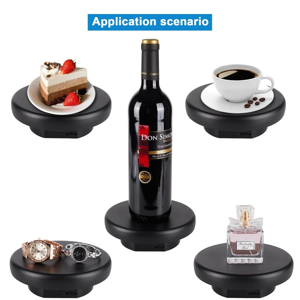 360° Rotating Platform with -Cable, 6.3in / 15lb Motorized Rotating Display f...