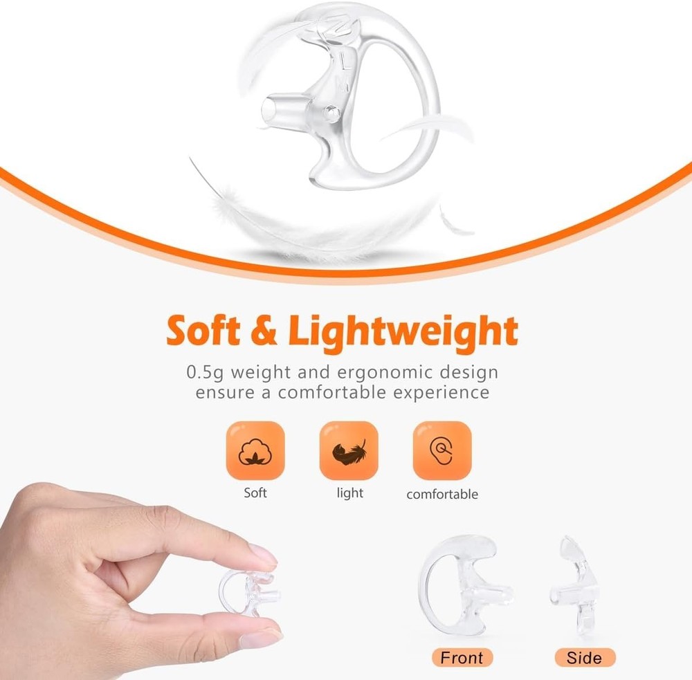 Dynamic 8-Pair Ear Plug Set - Lightweight Silicone Earpieces for Two-Way Radios