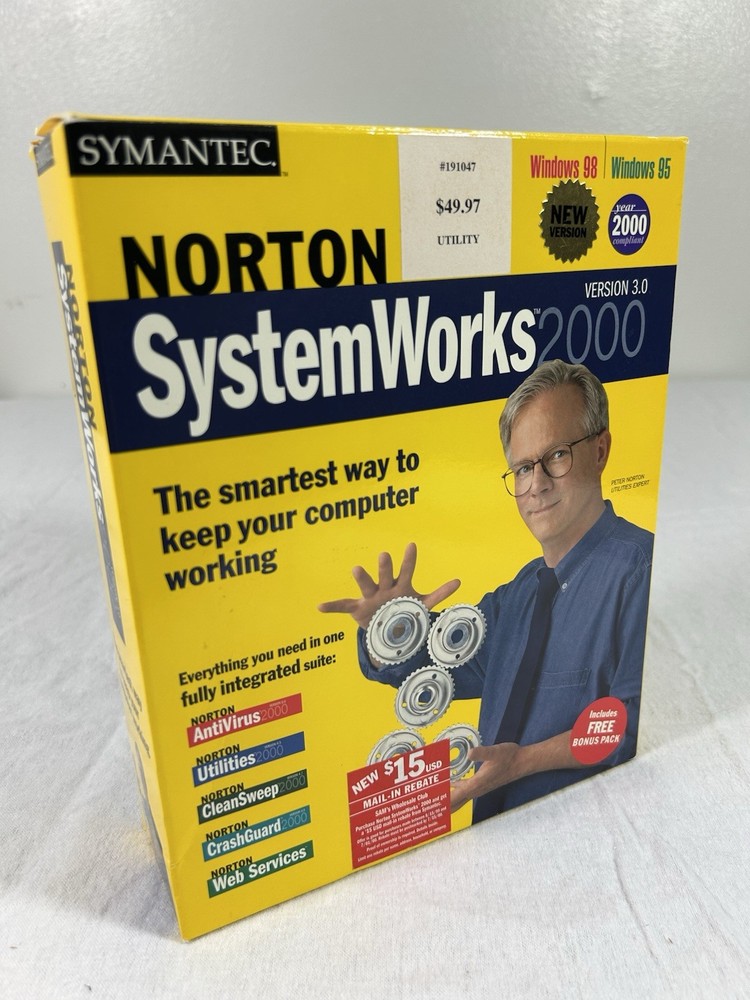 NORTON SYSTEM WORKS 2000 Version 3.0 SYMANTEC WINDOWS 95 98 Open Box