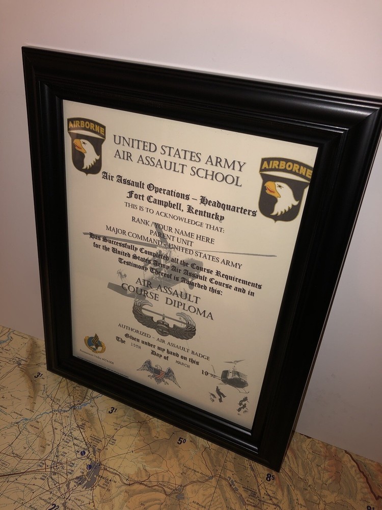AIR ASSAULT COURSE DIPLOMA (COMMEMORATIVE CERTIFICATE)
