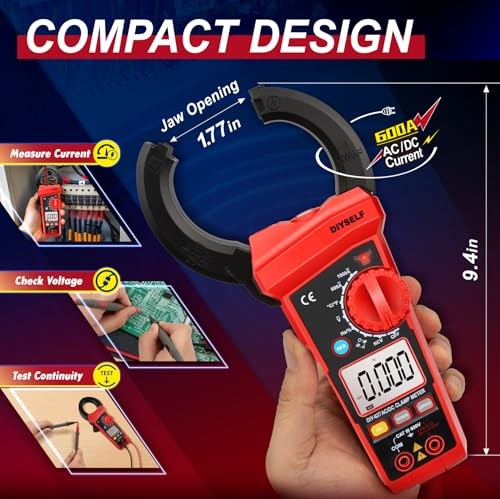 Digital Clamp Meter Multimeter for HVAC Tools 6000 Counts AC/DC Voltage