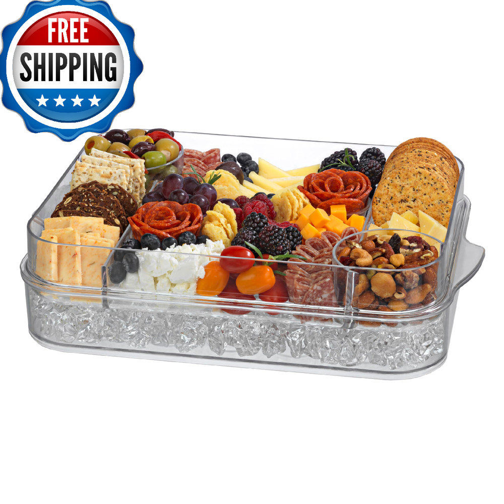 Prodyne Charcuterie & Deviled Eggs On Ice Platter 2-Piece Serveware Set