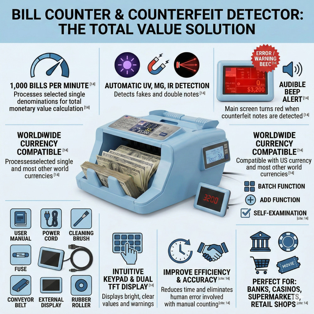 High-Speed Professional Single Denomination Bill Counter