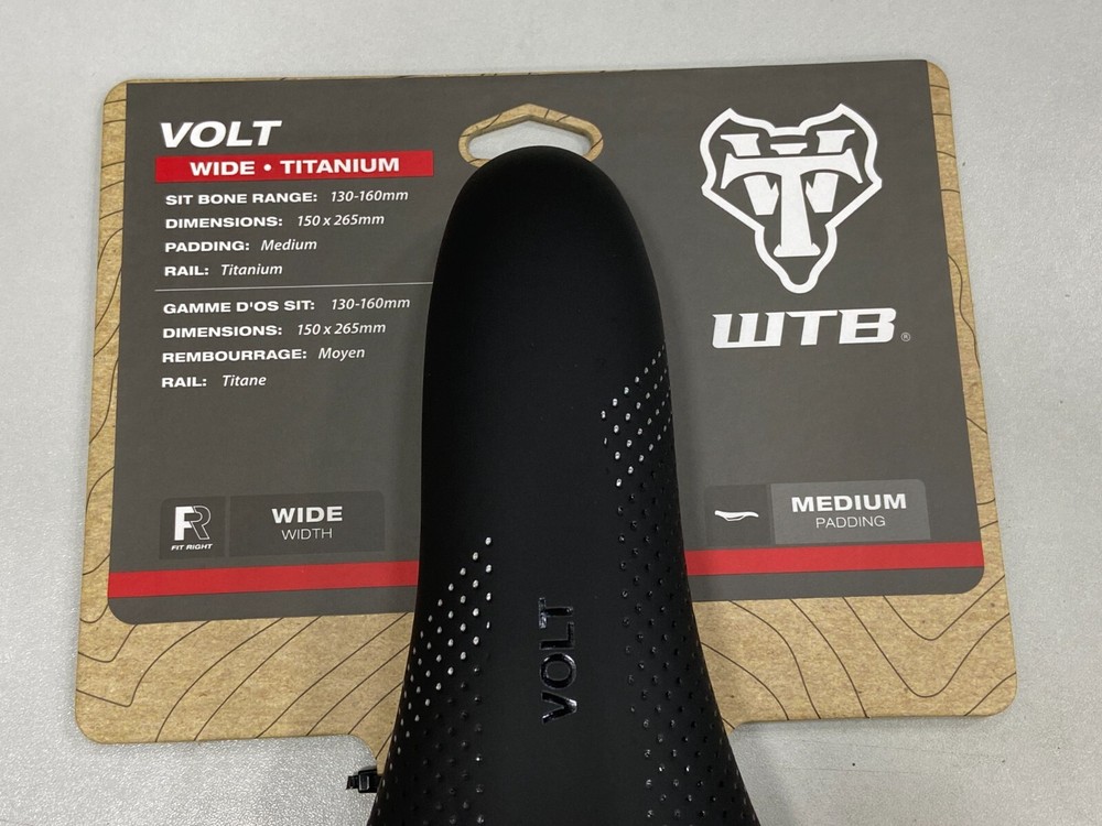 WTB Volt Wide Titanium Rail Medium Padding 150x265mm Saddle (Black)