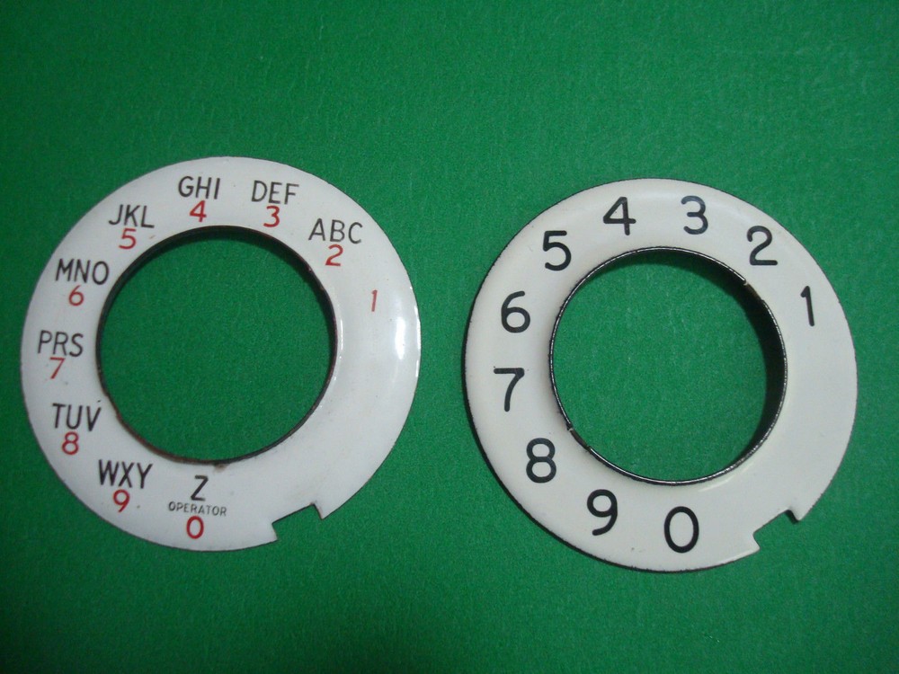 2 set Automatic Electric Telephone Porcelain dial plate Numeric & Alpha numeric