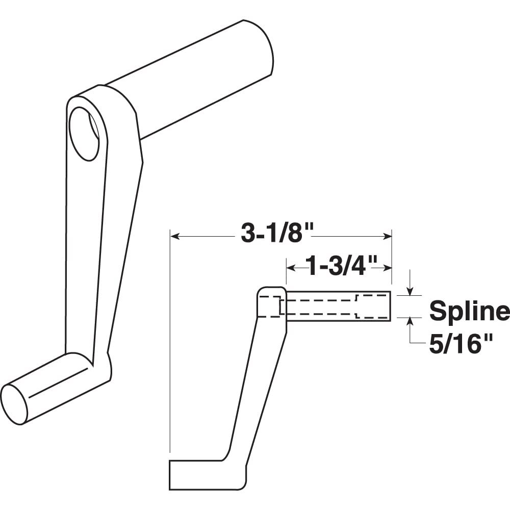 R 7226 Window Handle 13/4 In. Stem Diecast 2 Pack