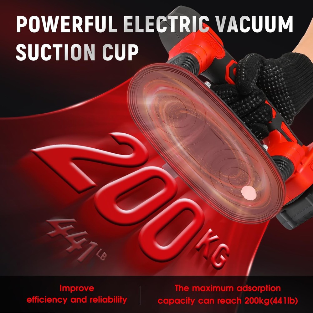 Tile Vibration Tool 220mm Suction Cup 441lbs/200kg Adsorption Handheld Tile I...