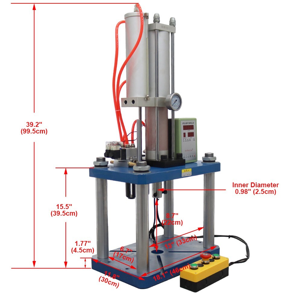 Pneumatic Punch Machine 5 Tons Punch Press Four Columns Digital Display 110V
