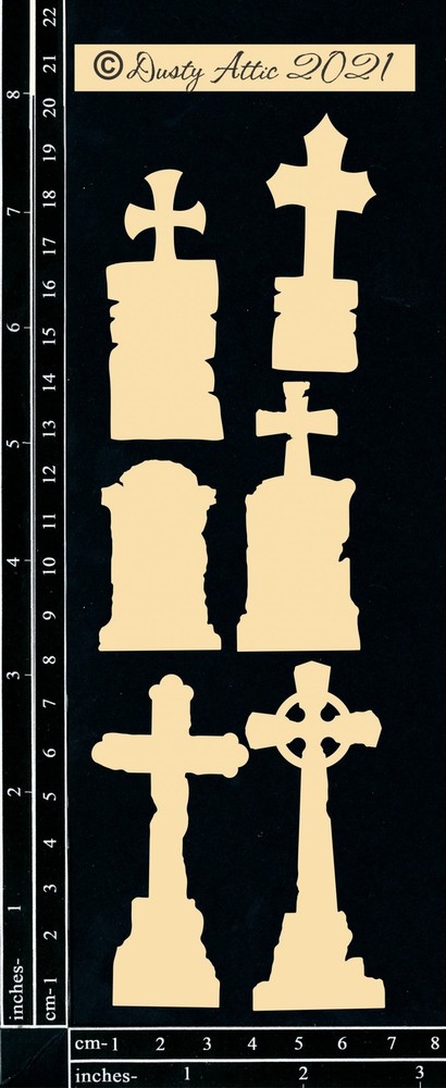 Dusty Attic Chipboard - Headstones, DA3063 ~ 3x8