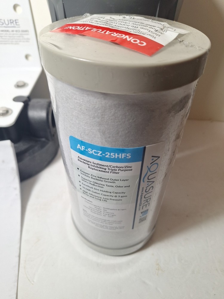 Aquasure Under Sink Water Filter System with AF-SCZ-25HFS Filter Included