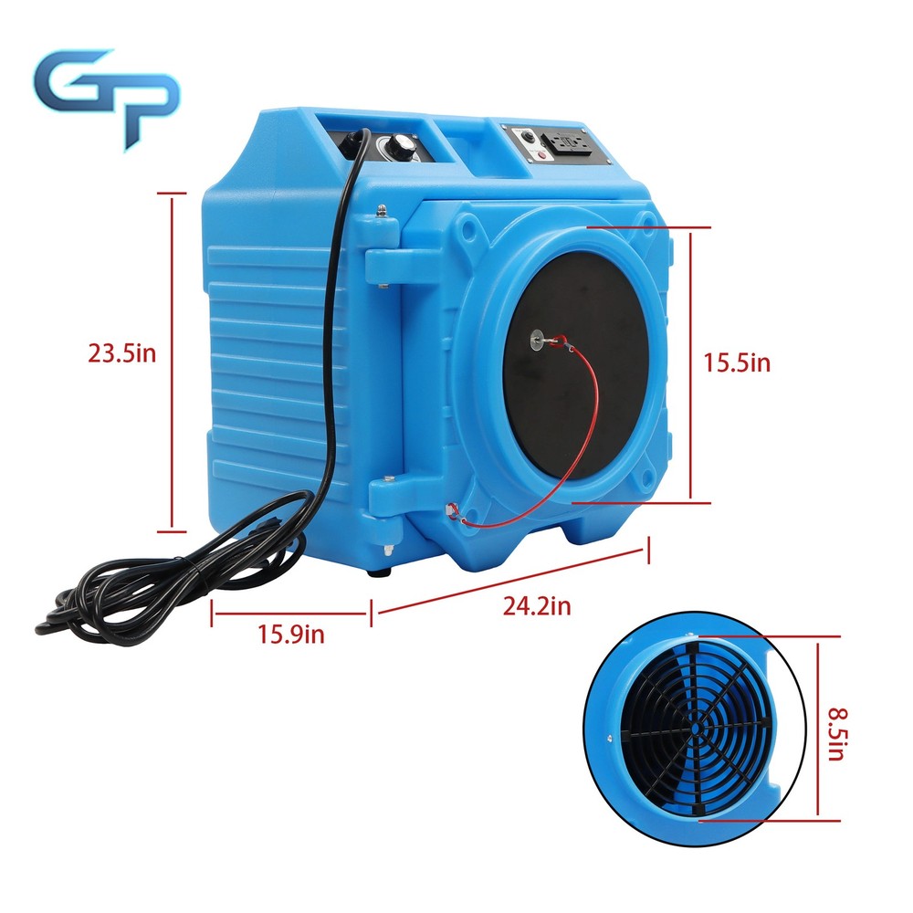 Air Scrubber with 3-Stage Filtration Stackable Negative Air Cleaner 550 CFM