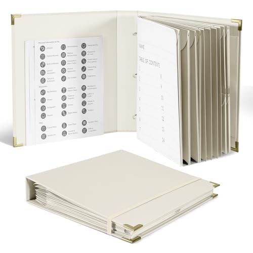 3-Ring Folder Organize Sturdy Hardboard Important Document Organizer with
