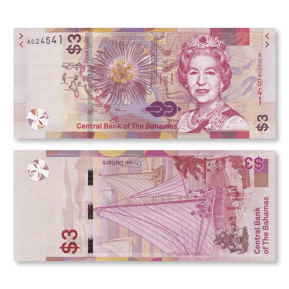 Bahamas Set: Half–$5 Dollars, 2017–2020, B348–B351, UNC