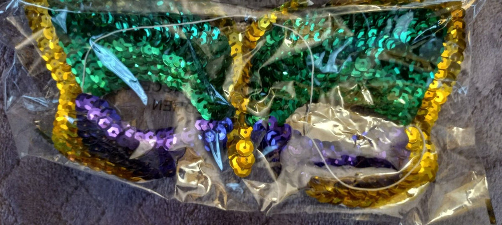 Sequin Mardi Gras Mask One Size