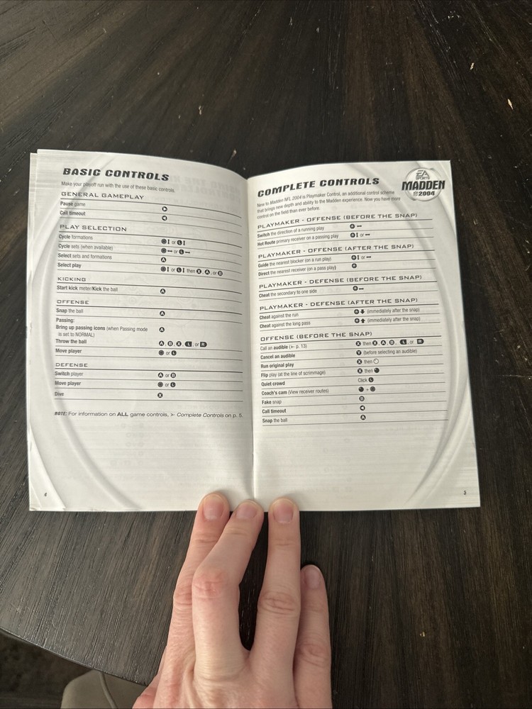 XBOX Manual Only Madden NFL 2004