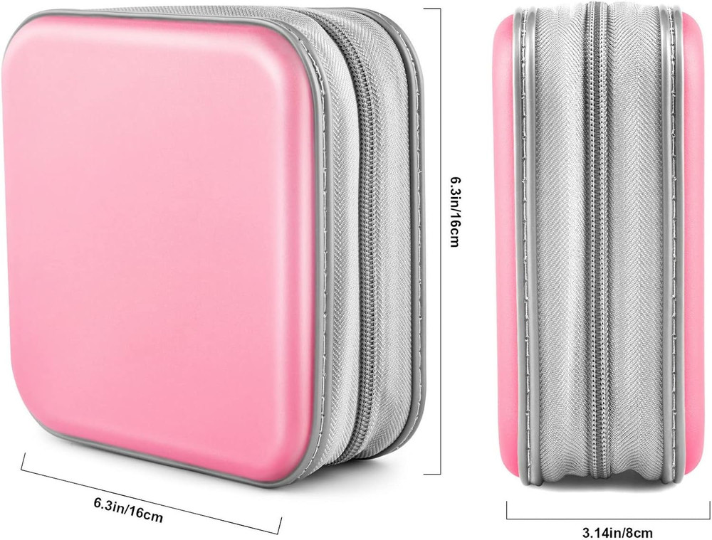 CD/DVD Case Wallet, Light Pink, 48 Capacity, Durable Plastic and Non-Woven Fabri
