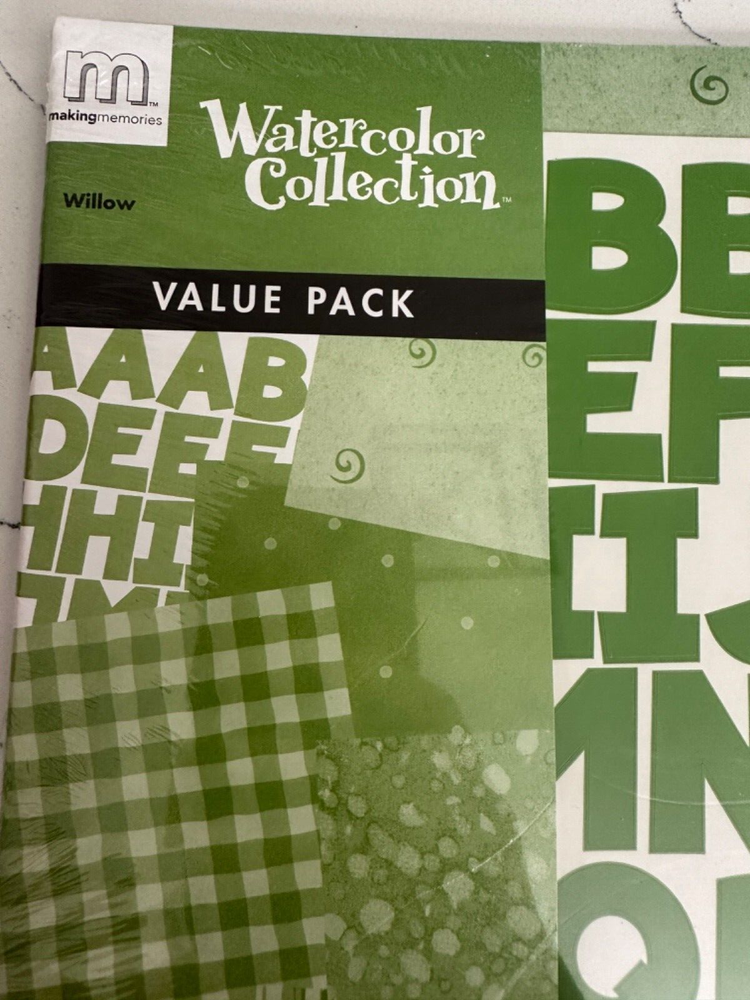 Making Memories Watercolor Collection Willow Value Pack Letters Sheets Patterns