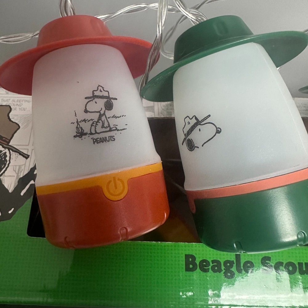 Peanuts Beagle Scouts Mini Lantern 10-piece String Light Set SET OF 2 camping