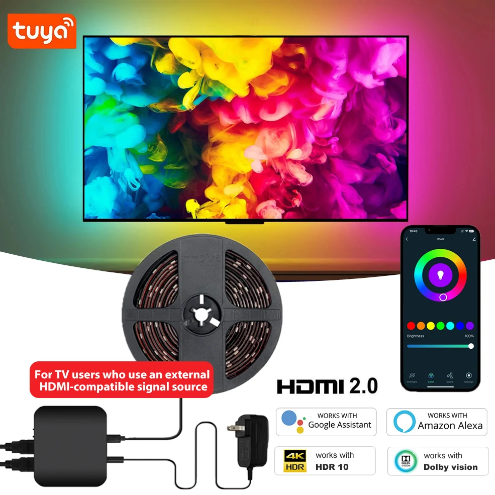 Smart Ambient Lighting TV/PC Backlight 4K Hdmi 2.0 Sync Box Led Strip Lights