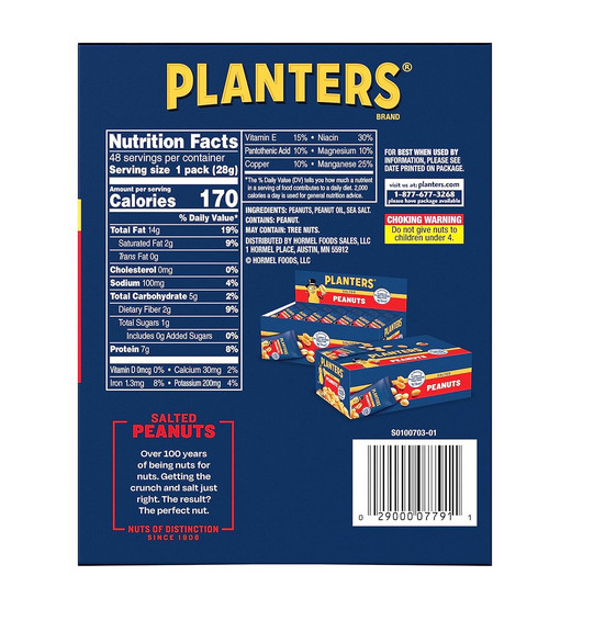 Planters Salted Peanuts (48 1-ounce packs)