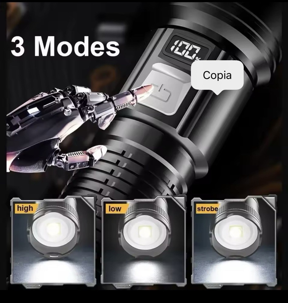 Professional Powerful LED Flashlight, Rechargeable LED Flashlights 500000 Lum