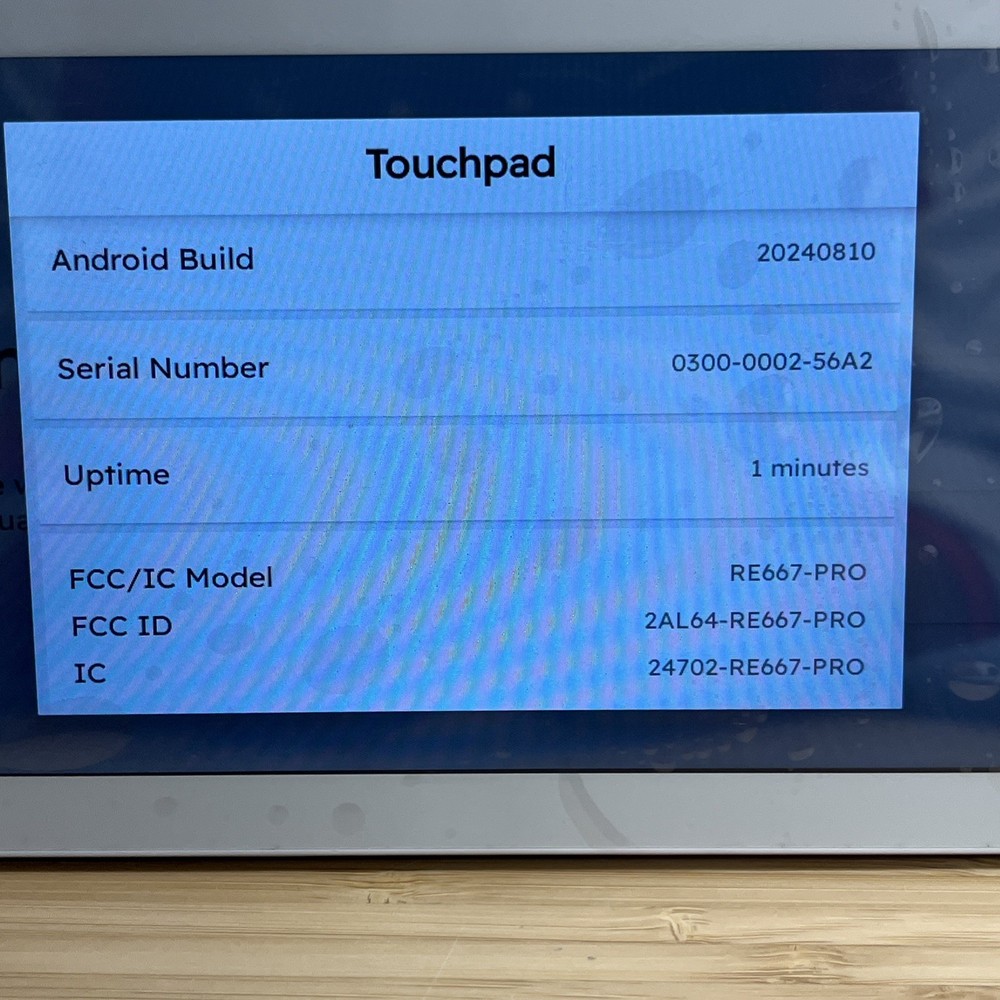 Alula AC-TP-PRO-X 7" Slimline Color Touchpad, Home Security Control Panel Only