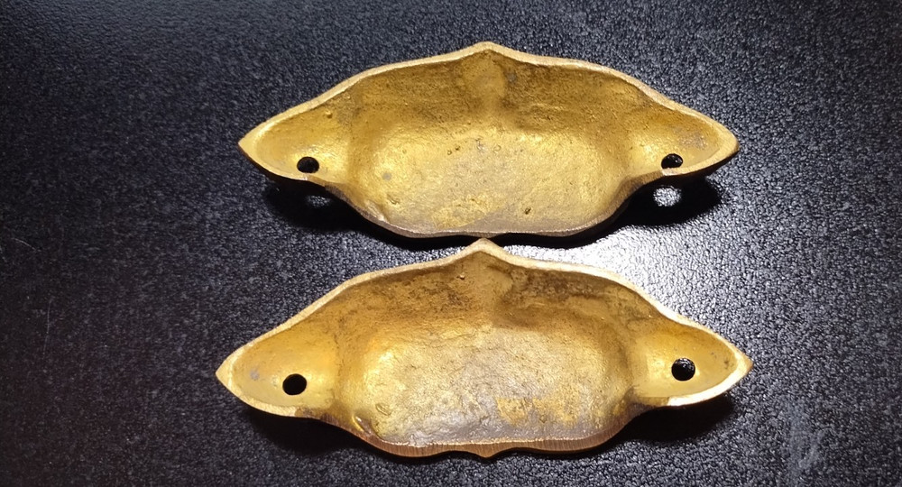 Vintage Brass Ornate Victorian Style Bin Pulls