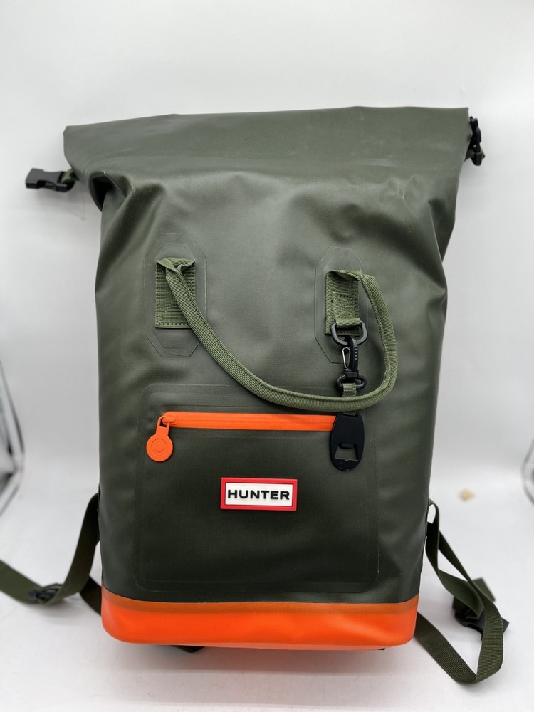 Hunter Target Roll-Top Backpack Cooler -Olive  Green/Orange Rubber