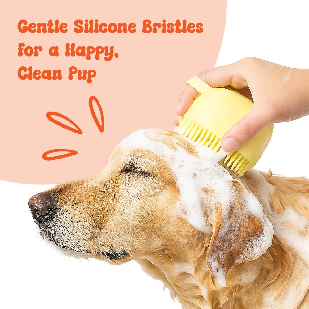 Silicone Pet Bath Brush – Pink