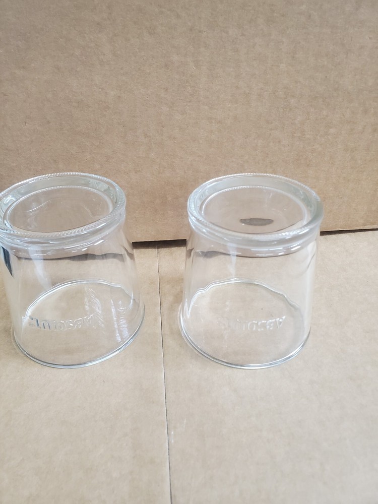 Two (2) Absolute Vodka Rocks Embossed Glasses Used