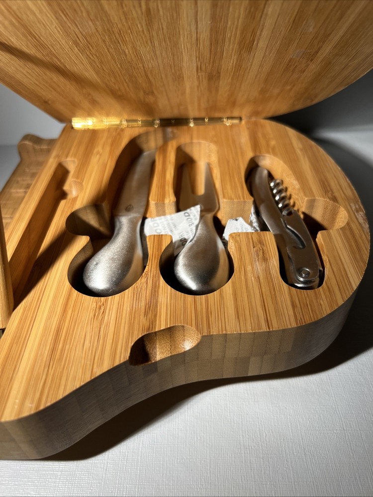 Toscana Piano Cheeseboard with Tools Set – Bamboo Cheese Board