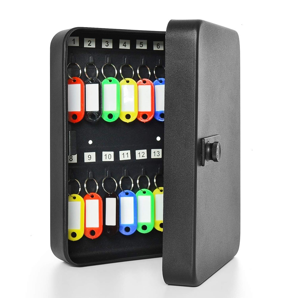 28 Key Cabinet Wall Mount Steel Key Box Wall Mount with Code Combination