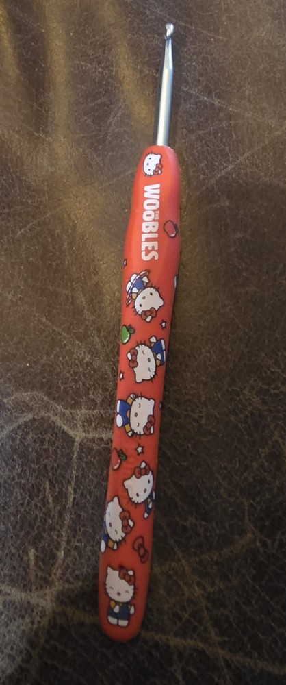 The Woobles Hello Kitty Crochet Hook Red Handled