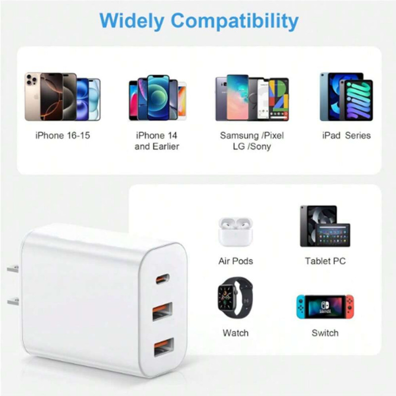 Charger Cable - Portable, Durable, Essential For Charging Compatible With Multip
