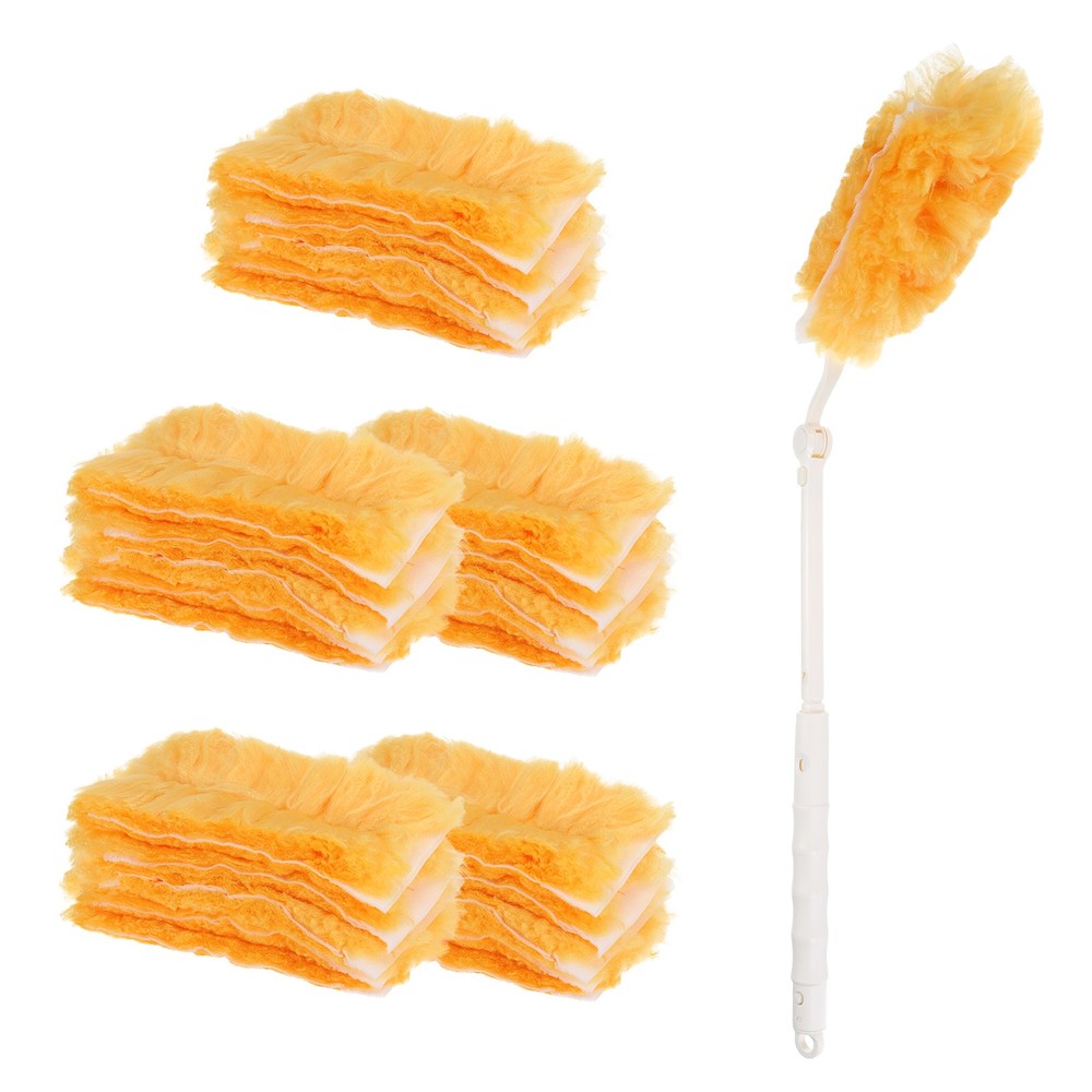 1 Count White Flexible Handle Refill, with 25 Yellow Dusters
