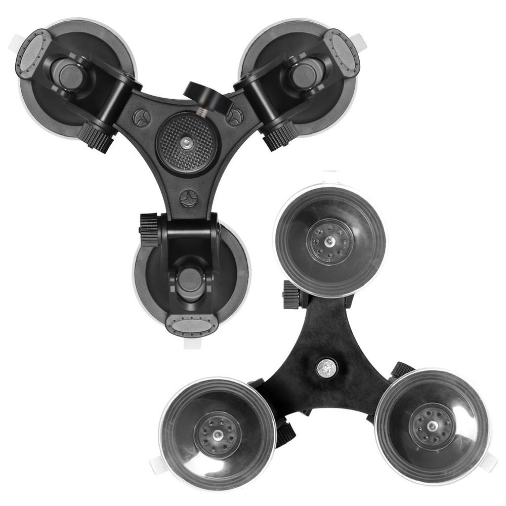 Triple Cup DSLR Camera Suction Mount /w Ball Head