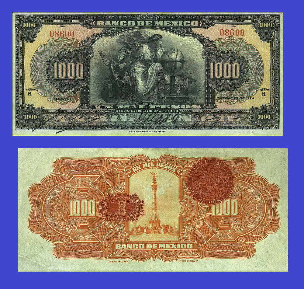 mexico  1000 pesos 1932  -/ Copy