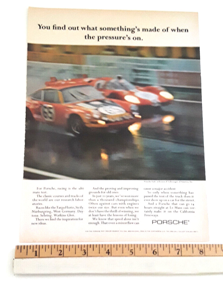 PORSCHE RACING ORIGINAL 1970 AD