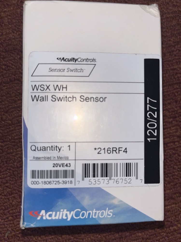 Acuity Controls Sensor Switch WSX WH Wall Switch Sensor 120/277