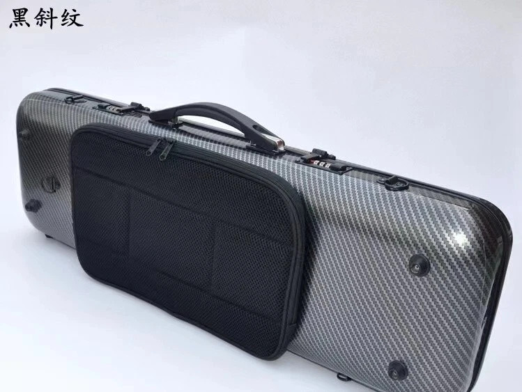 Good quality Rectangular carbon fiber 4/4 violin Case Code lock hard case music
