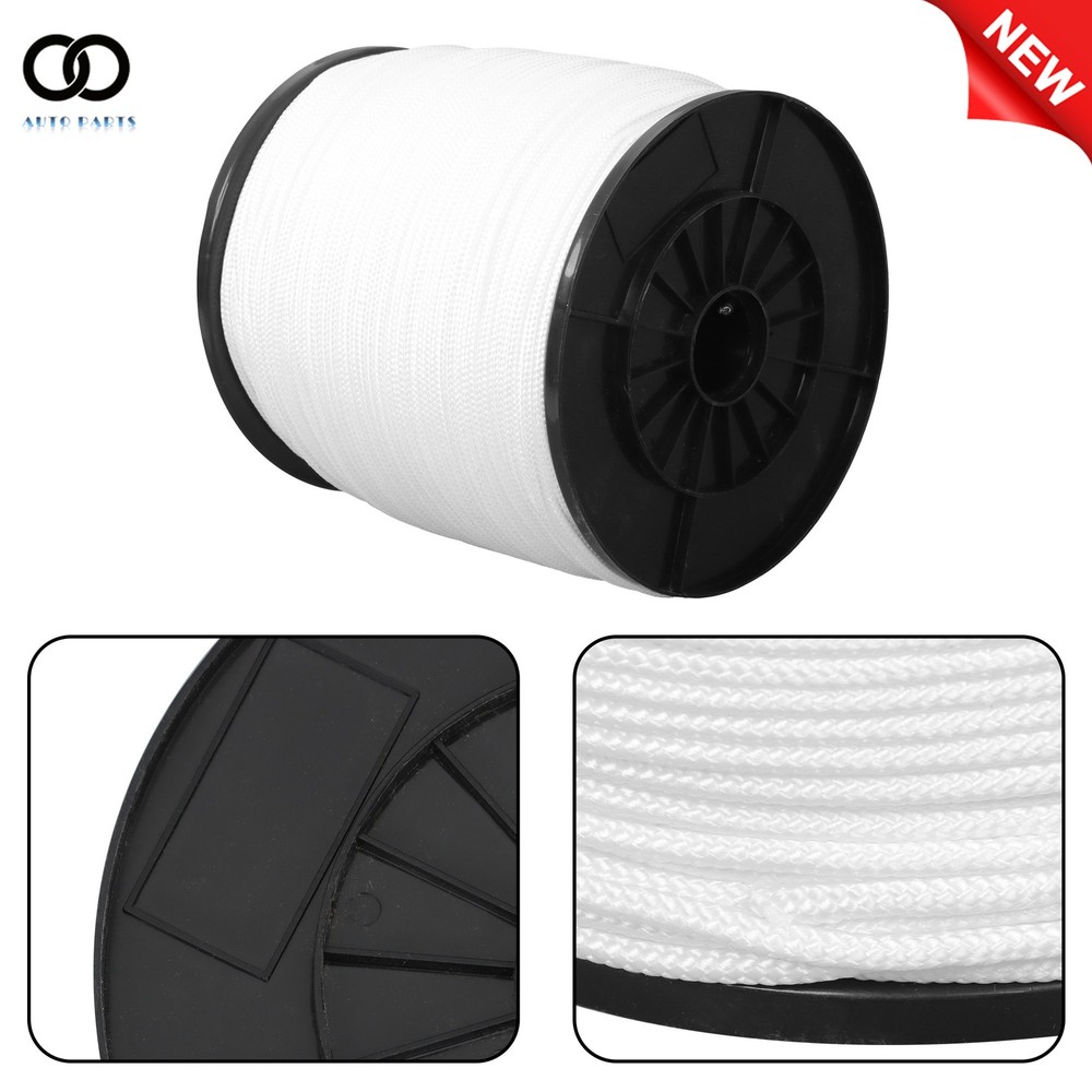 3/16" x 1000' Nylon Rope Solid Braided White Utility Strong Durable Weatherproof