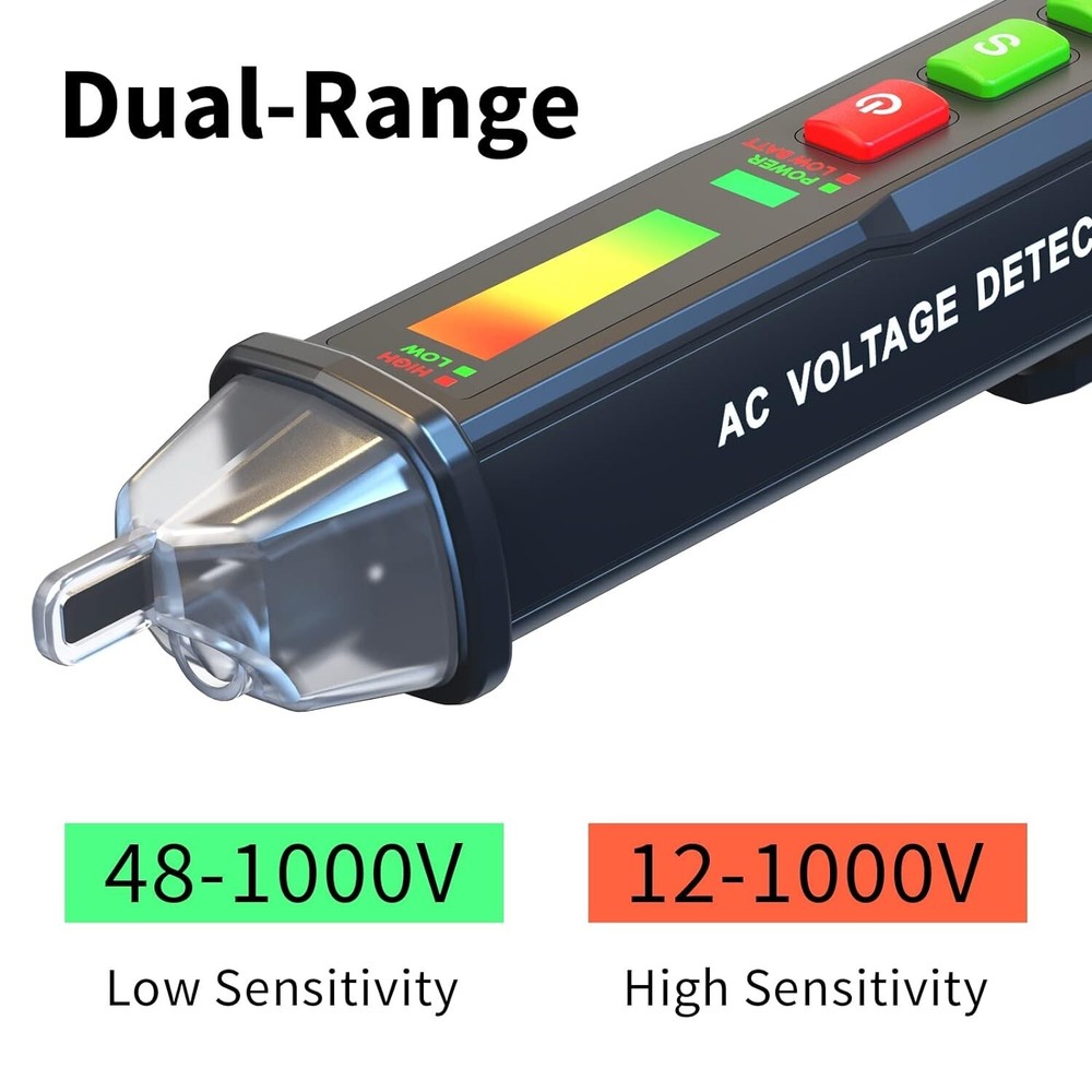 Non-Contact Voltage Tester - Dual Range AC Voltage Tester with Flashlight