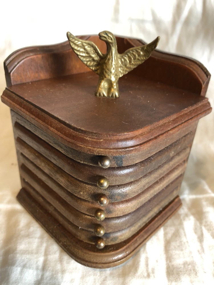 Coasters 6pc set with holder Vintage