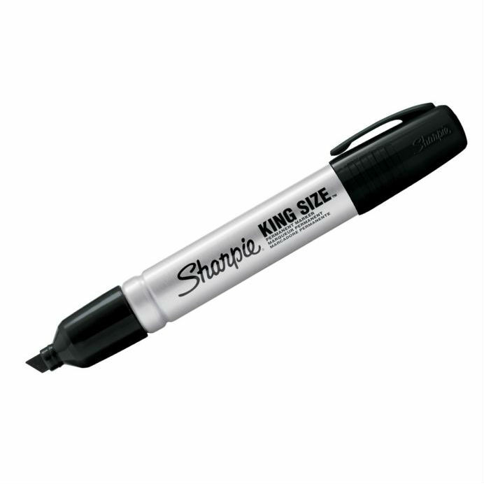 Sharpie 15001 King Size Water-Resistant Chisel-Tip Permanent Marker, Black