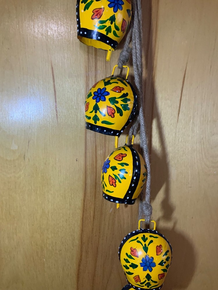 Painted Metal Bell Wind Chimes 27 in.