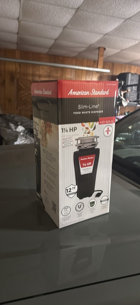 American Standard Slim-Line ASD-825-SL 1.25 HP Continuous Feed Garbage Disposal