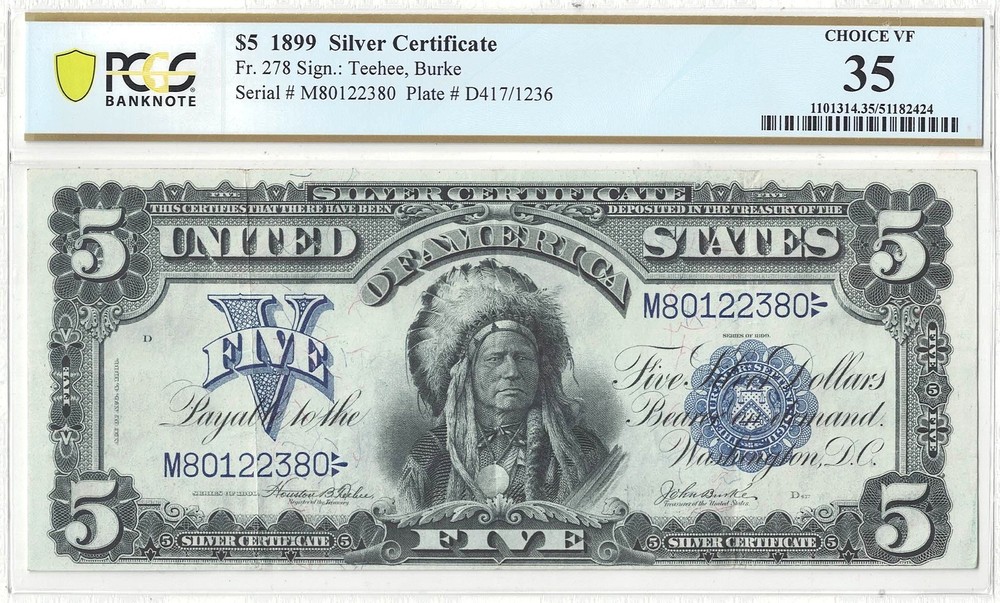 1899 $5 Silver Certificate Fr-278 PCGS-35