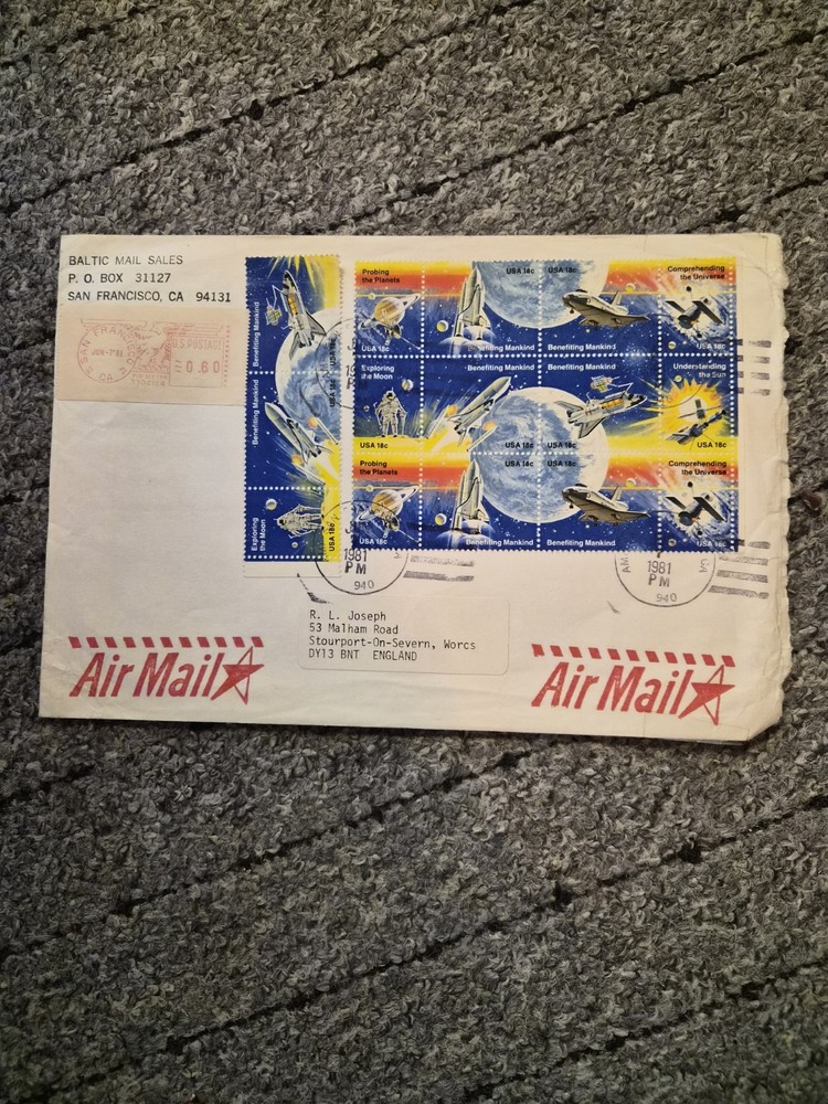 1981 Space Centre first day Cover FDC stamp Achievements in Space cover envelope